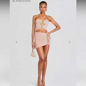 Retrofete Pink and Cream Mini Skirt - New Never Worn